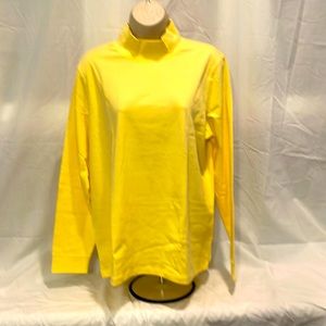 LlBean bright yellow mock turtleneck